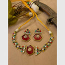FS Collection Gold Plated Crystal Stone Necklace Set