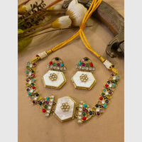 FS Collection Gold Plated Crystal Stone Necklace Set