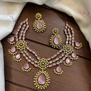 FS Collection Gold Plated American Daimond Necklace Set