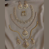 FS Collection Gold Plated American Daimond Combo Necklace Set