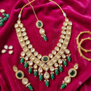 FS Collection Premium Kundan Stone & Beads Necklace Set for Women