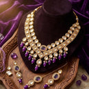 FS Collection Premium Kundan Stone & Beads Necklace Set for Women