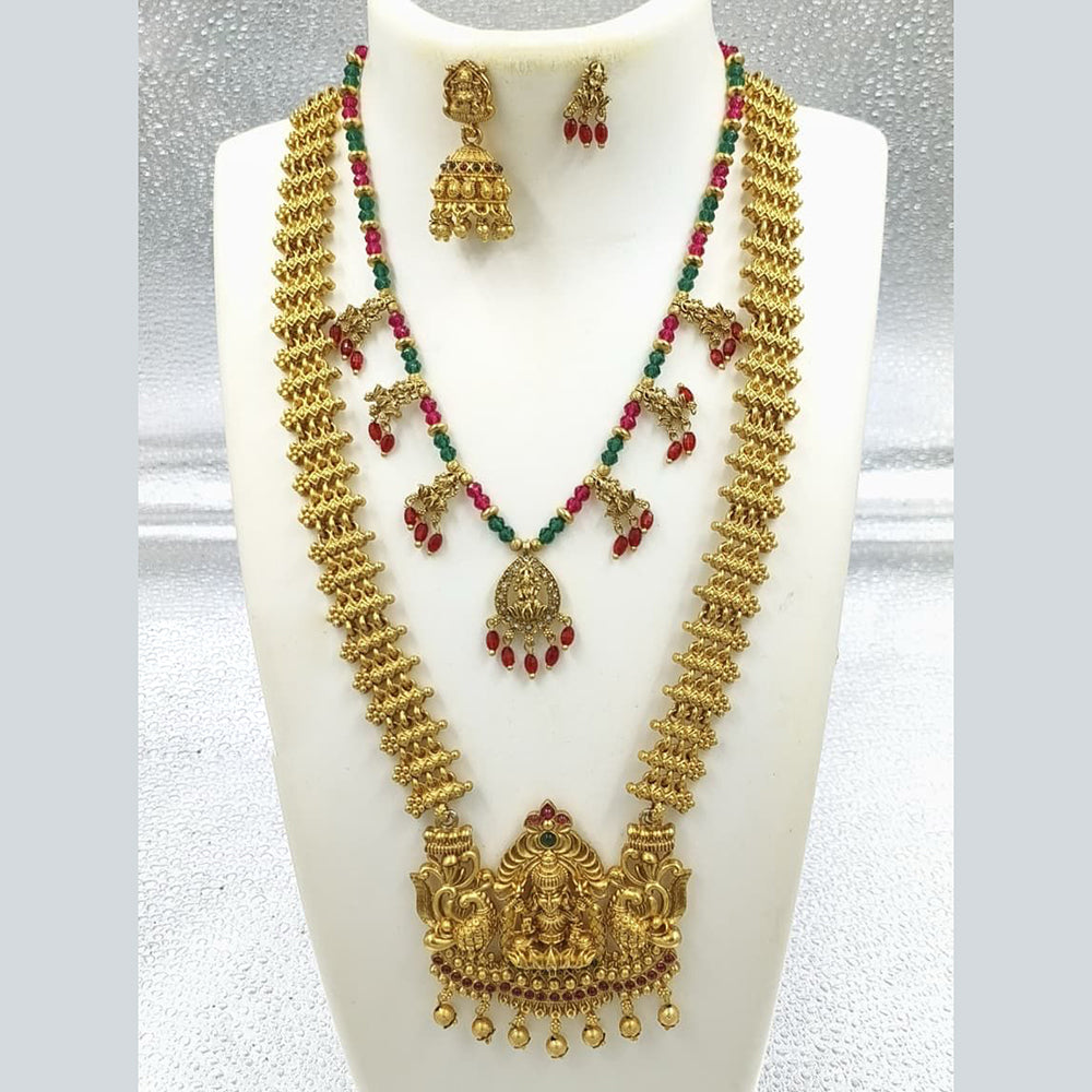 FS Collection Grand Pota Stone Temple Double Strand Necklace Set