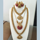 FS Collection Grand Pota Stone Temple Double Strand Necklace Set 