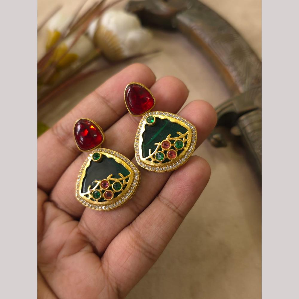 FS Collection Pota Stone Designer Dangler Earrings