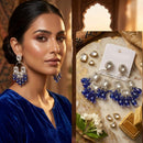 FS Collection Kundan Stone And Beads Designer Dangler Earrings