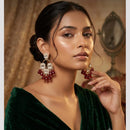 FS Collection Kundan Stone And Beads Designer Dangler Earrings