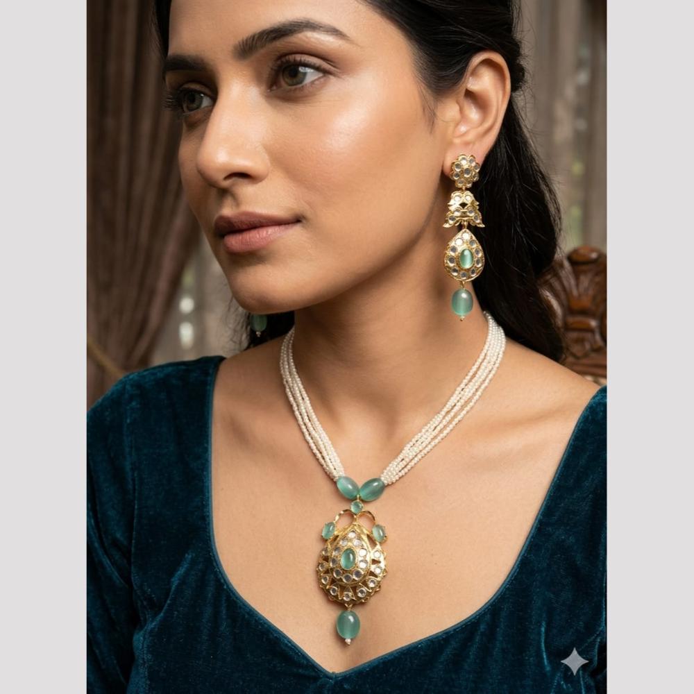 FS Collection Elegant Pota Stone And Beads Necklace Set