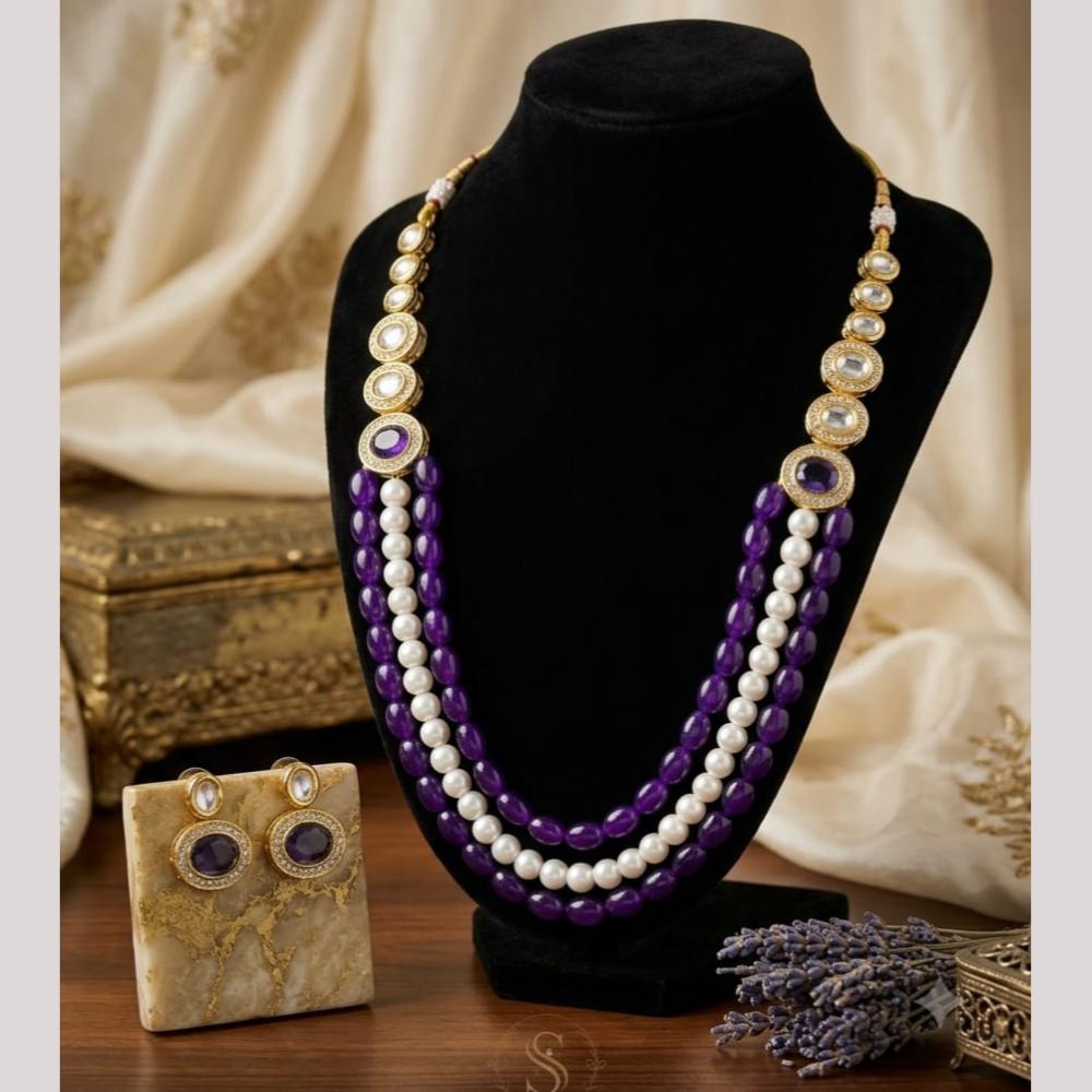 FS Collection Elegant Pota Stone And Beads Necklace Set