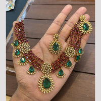 FS Collection Sparkling American Diamond Jewellery Set for Women