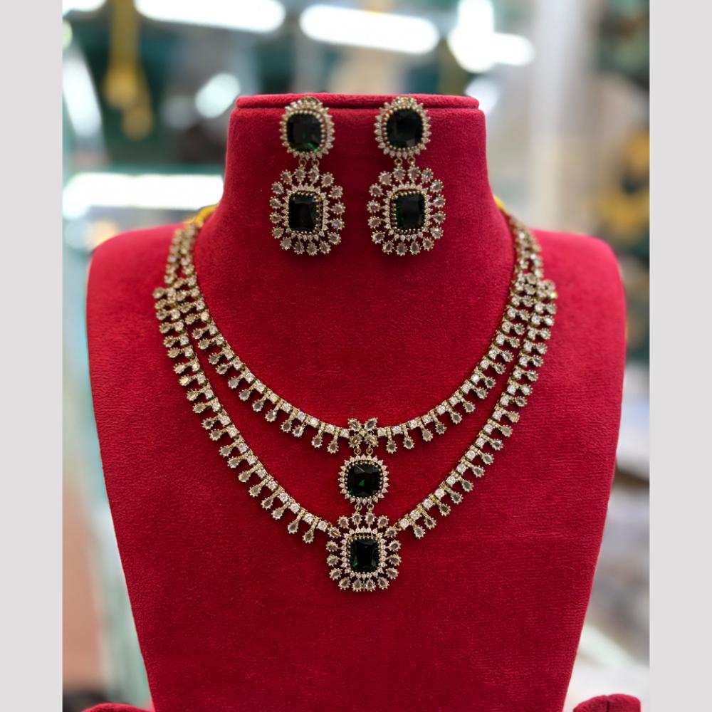 FS Collection Sparkling American Diamond Jewellery Set for Women