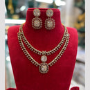 FS Collection Sparkling American Diamond Jewellery Set for Women