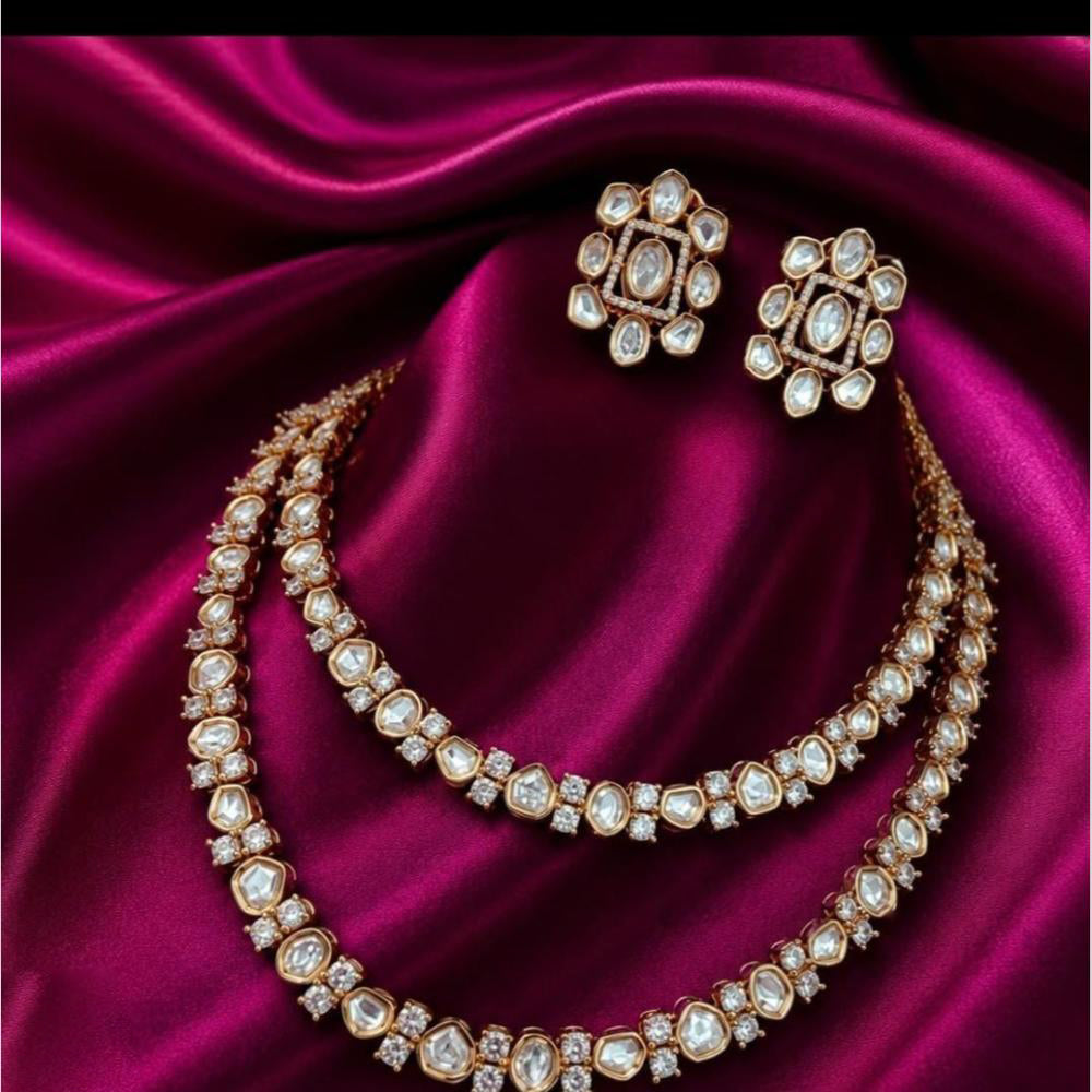 FS Collection Statement Polki Kundan Stone Jewellery Set