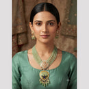 FS Collection Elegant Kundan Stone And Beads Meenakari Necklace Set