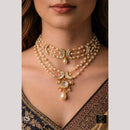 FS Collection Elegant Austrian Stone And Pearl Choker Necklace