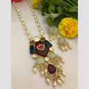 FS Collection Pota Stone And Mother Of Pearls Long Necklace Set