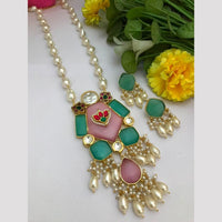 FS Collection Pota Stone And Mother Of Pearls Long Necklace Set