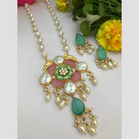 FS Collection Pota Stone And Mother Of Pearls Long Necklace Set