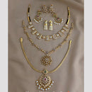 FS Collection Fashion Austrian Stone And Pearl Combo Necklace Set