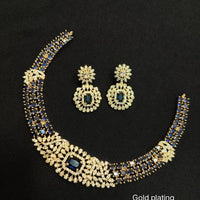 FS Collection Sparkling American Diamond Jewellery Set for Women