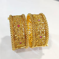 FS Collection Traditional Pota Stone Openable Bangles Set