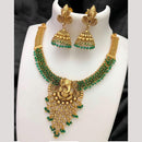 FS Collection South Indian Style Divine Lord Ganesha Pearl Necklace Set