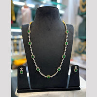 FS Collection Dazzling American Diamond And Austrian Stone Long Necklace Set