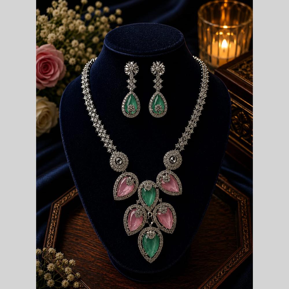 FS Collection Royal Look American Daimond And Austrian Stone Necklace Set