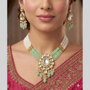FS Collection Glamorous Kundan Stone And Pearl Designer Necklace Set
