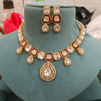 FS Collection Statement Polki Kundan Stone And Meenakari Jewellery Set