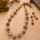 FS Collection Classic Pota Stone And Beaded Necklace Set 