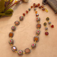 FS Collection Classic Pota Stone And Beaded Necklace Set 