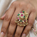 FS Collection Designer Pota Stone And Pearl Statement Ring for Women