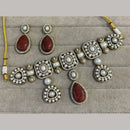FS Collection Classic Pota Stone And Beaded Choker Necklace Set