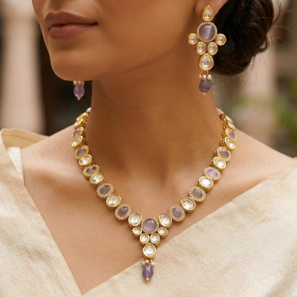 FS Collection Elegant Pota Stone And Beads Necklace Set