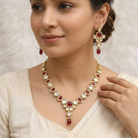 FS Collection Elegant Pota Stone And Beads Necklace Set