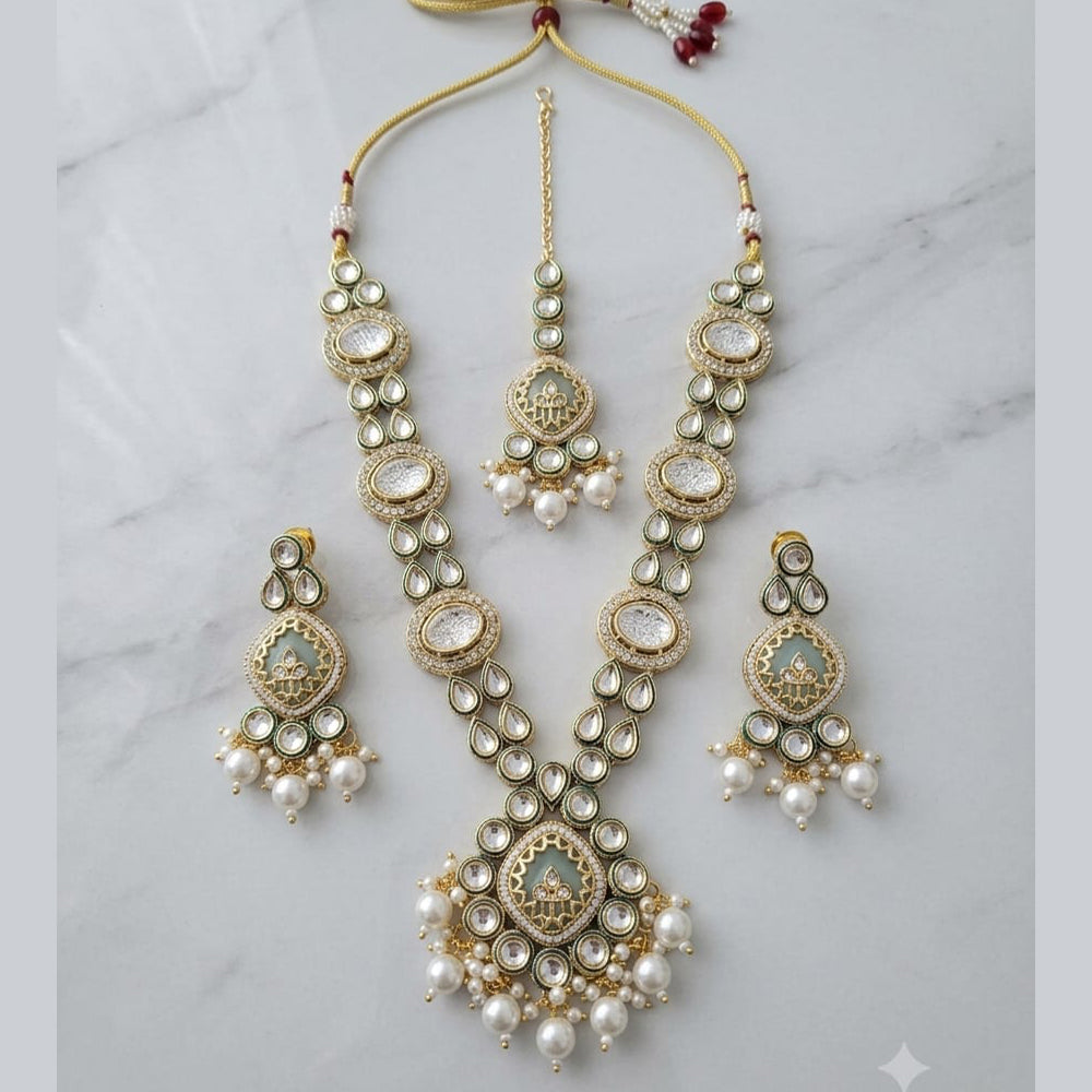 FS Collection Elegant Pota Stone Pearl And Beads Necklace Set