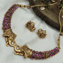 FS Collection Elegant Pota Stone Elephant Motif Necklace Set