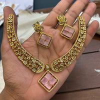 FS Collection Graceful American Diamond Necklace Set for for Special Occasions