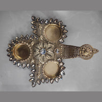 Viky Brass Metal Gold Plated Designer Diya