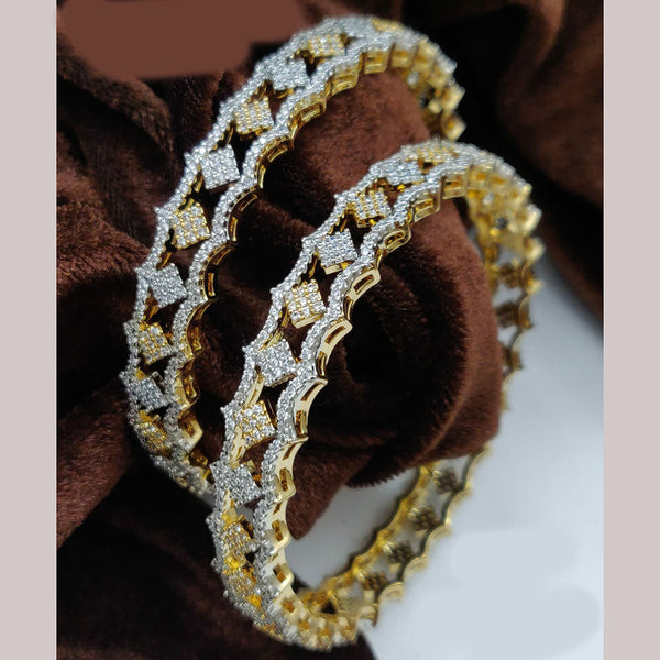 Vivah Creations Gold Plated AD Openable Bangles Set