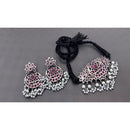 Akruti Collection Oxidised Plated Choker Necklace Set