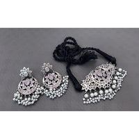 Akruti Collection Oxidised Plated Choker Necklace Set