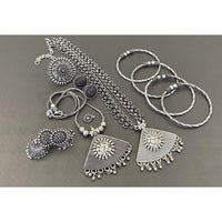 Akruti Collection Oxidised Plated Combo Set