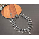 Akruti Collection Oxidised Plated Pota Stone Necklace Set