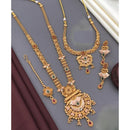 Akruti Collection Gold Plated Pota Stone Matte Finish Necklace Combo