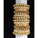 Akruti Collection Gold Plated Pearl And Kundan Bangle Set