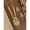 Akruti Collection Gold Plated Kundan Long Necklace Set
