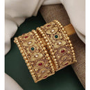 Akruti Collection Gold Plated Pota Stone Openable Kada