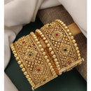 Akruti Collection Gold Plated Pota Stone Openable Kada